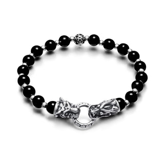 Bracelet Tiger and Dragon B6 Black Onyx - SUCCESS & ACHIEVEMENT