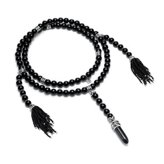 Necklace Maha Mala Pendulum 1 - Black Onyx