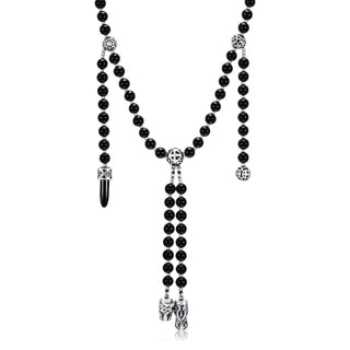 Necklace Mala Tiger Dragon TDN6L - Black Onyx