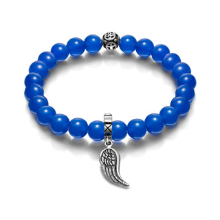 Crystal Bracelets 8mm  With Angel Wing Charm