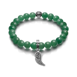 Crystal Bracelets 8mm  With Angel Wing Charm