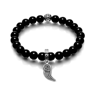 Crystal Bracelets 8mm  With Angel Wing Charm