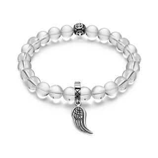 Crystal Bracelets 8mm  With Angel Wing Charm