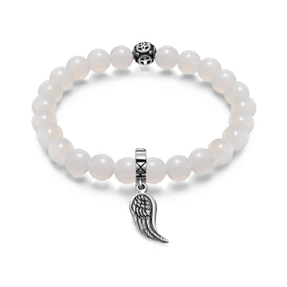 Crystal Bracelets 8mm  With Angel Wing Charm