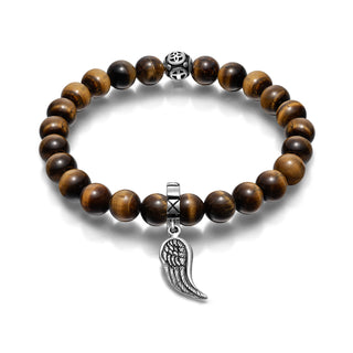 Crystal Bracelets 8mm  With Angel Wing Charm